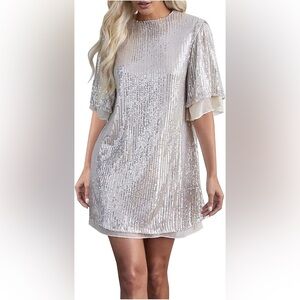 Molly Bracken x Lili Sidonio Sequin shirt Dress